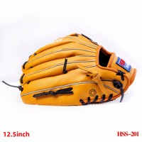 Guantes de Béisbol al por Mayor, Guantes de Entrenamiento de PU, Guantes Amarillos con Absorción de Impactos para Receptor, Guantes de Softbol para Outfield de 12.5 Pulgadas