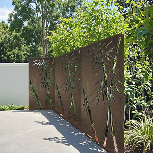 Panneau de clôture de jardin en acier Corten découpé au laser effet patine, <span class=keywords><strong>design</strong></span> rustique australien, treillis de pelouse, écrans d'intimité et séparateur autoportant - Product Image 2