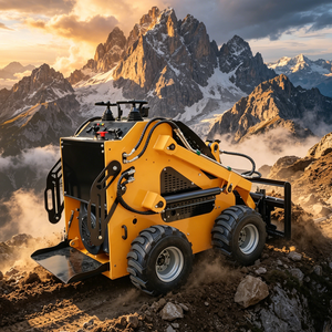 Large Hydraulic Flow Backhoe Attachments with Powerful Mini Skid Steer Track Compact <b>Stand</b> on - Product Image 3