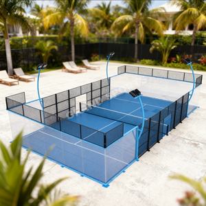 ขายร้อน ราคาส่ง สนามแพเดิลแบบพาโนรามาขนาด 10*20 เมตร หญ้าเทียม 12 มม. สำหรับสนามแพเดิล กระจกนิรภัย ปลอดภัยและสวยงาม - Product Image 6