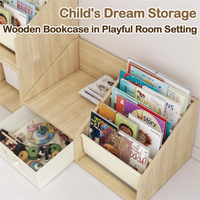 Banc bibliothèque pour enfants, bibliothèque d'angle, organisateur de rangement pour tout-petits, bibliothèque pour enfants avec tiroir pour chambre à coucher, crèche