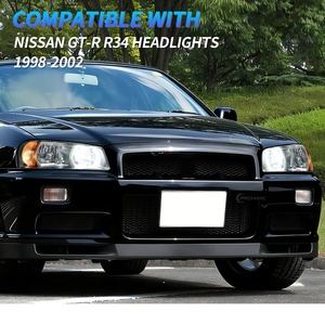 ไฟหน้ารถแบบโบราณสำหรับนิสสันสกายไลน์ <span class=keywords><strong>GT</strong></span>-R GTR ไฟหน้า R34 BNR34 gtt 1998-2002 OE Style อัพเกรดไฟหน้า LED แบบเปลี่ยนได้ไฟหน้า - Product Image 2
