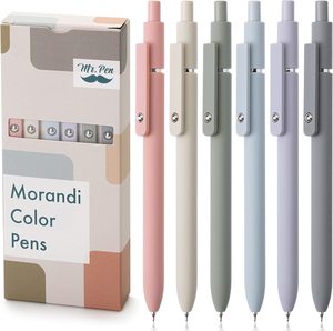 개폐식 젤 펜 5 개 세트 모란디 펜 배럴 블랙 젤 잉크 속건성 고급 펜촉 0.5mm 귀여운 펜 - Product Image 5
