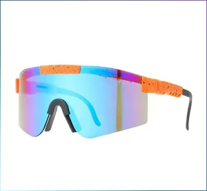 태양 안경 사이클링 야외 자전거 사용자 정의 로고 운전 실행 UV400 방풍 PC 스포츠 선글라스 안경 남성용
