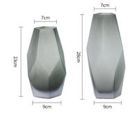 Vase à bourgeon en verre de murano soufflé à la main, géométrique, givré, gris, dégradé, cristal, vases, pour la décoration de la maison et du mariage, 2022