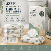 Lingettes jetables 100% fibres de bambou, lingettes humides biodégradables pour toilettes, sans danger pour les fosses septiques et dispersables