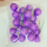 Lot de 20 boules décoratives rondes dorées et argentées scintillantes pour gâteaux d'anniversaire - Fournitures pour la décoration de gâteaux