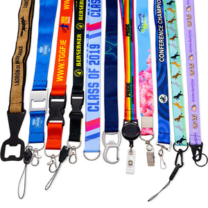 Manufacturer's Free Sample Eco-Friendly Custom Polyester ID Card Holder Neck Lanyard Silk Screen Logo for Advertising Use