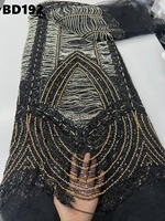 Tissu en dentelle marron à sequins et perles, brodé, prix d'usine, pour robe de soirée de Dubaï
