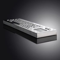 Clavier industriel métallique compact en acier inoxydable avec pavé tactile intégré pour terminal de contrôle et de surveillance