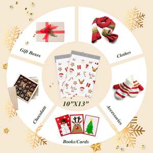 Huamaohengchun Biodegradable Eco-Friendly Christmas Poly <b>Bubble</b> Mailers 10x13 Inch 50Pcs Strong Adhesive Self-Seal Shipping Bags - Product Image 4