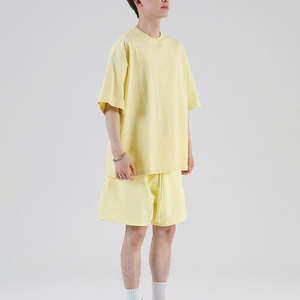 ชุดกีฬาคอกลมลำลองเสื้อยืดและชุดสั้นสำหรับผู้ชายชุดวิ่งฟิตเนส - Product Image 2