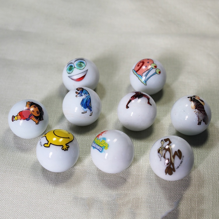 Оптовая продажа на заказ, большая игрушка, твердые стеклянные мраморные шары с принтом