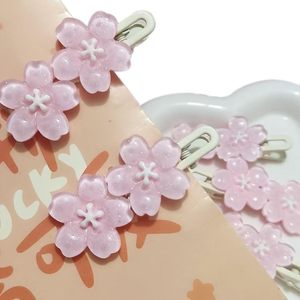 Lot de 2 pinces à cheveux 2026 Jelly Sakura Ins pour fille, style estival doux, accessoires floraux, pinces latérales pour franges d'étudiante - Product Image 4