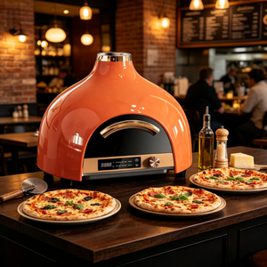 Horno Eléctrico para <span class=keywords><strong>Pizza</strong></span> de Encimera con Control de Temperatura, Diseño Retro Naranja, para <span class=keywords><strong>Pizza</strong></span> Casera al Estilo <span class=keywords><strong>Italiano</strong></span> Auténtico - Product Image 2