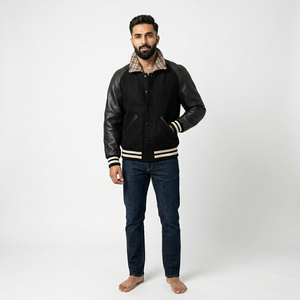 Custom Teamwear Plus Size Wool Varsity Jacket Premium Quality Breathable Outerwear With Wool CollegeBaseballjacket for men - Product Image 1