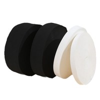 Bande élastique en polyester/spandex à haute élasticité, crochetée et épaissie, cordon de serrage, ceinture étroite pour pantalons d'enfants - Couleur unie