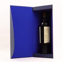 Embalaje de cajas de vino de una sola copa de regalo triangular único magnético con tapa abatible personalizada