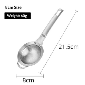 Setaccio a maglia fine in acciaio inox 304 con manico, microfiltro per cucina, pasticceria e filtraggio alimenti - Product Image 6