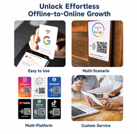 Carte NFC Google Review, Plaque de Review en Acrylique, Autocollant de Carte Google avec NFC Ntag213 pour Aperçu de Menu