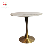 Mobilier de restaurant moderne Offre Spéciale Table à manger en marbre avec base en métal pour snack-boutique vente en gros disponible