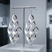 Anting Perak Sterling EZ28 925 Model Daun, Anting Perak Sterling untuk Wanita, Anting Perak Polos Grosir