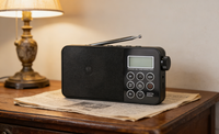 Digitaler Radiowecker mit Alarm, Nickerchen-Timer, FM/MW/SW, AC/DC
