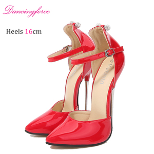 Nuovi Sandali da Donna con Tacco a Spillo Alto 16 cm, Misura 46, con Cinturino alla Caviglia e Fibbia, Punta Affusolata - Product Image 5
