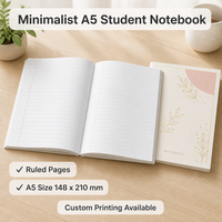 Carnet de notes minimaliste personnalisé A5, reliure parfaite, couverture mate douce, design à points, pour l'école, le bureau, l'écriture, les étudiants