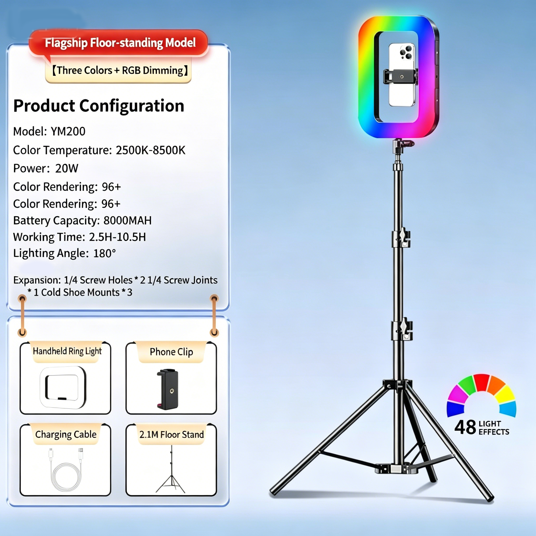 Support RGB+2M lumière noire