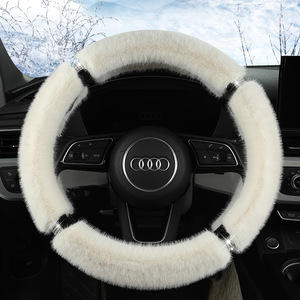 Automne hiver nouvelle version confortable moelleux en cuir en peluche <span class=keywords><strong>couverture</strong></span> de volant pour BMW MG Audi <span class=keywords><strong>Auchan</strong></span> modèles perceuse - Product Image 4