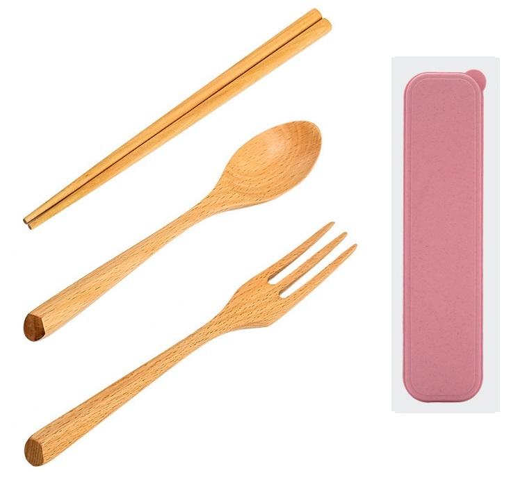 Pink cutlery set