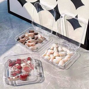 Acrylic Nail Storage Box Transparent Airtight Case For Nail Art Tips Stackable With Lid 7.5x7.5cm 8.5x8.5cm Rectangular Box - Product Image 2