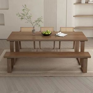 Mesa de Comedor de Madera Maciza Rectangular de 180 cm, Diseño Moderno para Sala de Estar, Comedor, Juego de Sillas - Product Image 3