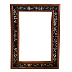 <b>Antique</b> Style Wooden <b>Frame</b> Cross Stitch Fu Character Wall Art 48cm Rectangle Chinese New Year Decor - Product Image 1