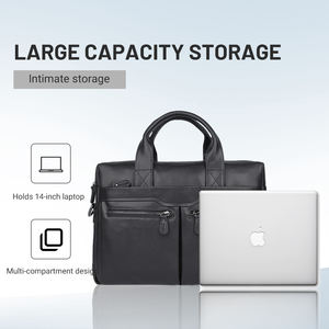 メンズオフィスバッグビジネスオフィス弁護士ファッションブリーフケースa5コンビネーションレザーイタリアレザーバッグレッドブリーフケースボックス - Product Image 5