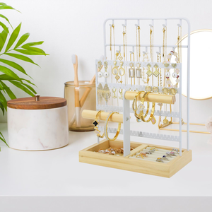 Wrought IronJewelry Rack Earring Storage Rack <b>Necklace</b> Cosmetics Multi-functional Storage Rack <b>Ring</b> Storage Box - Product Image 4