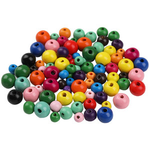 Colored Wooden <b>Beads</b> Mixed Color Round 600 Pieces For Diy Craft Jewelry Making Home Decoration Children's Toy <b>Set</b> - Product Image 5