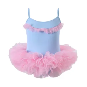 Costume da ballo per donne e ragazze esercizio body per balletto abbigliamento da ballo con gonna Tutu