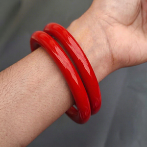 Bracelet jonc classique en résine acrylique MN Exports avec motif rond brun naturel, bijoux islamiques unisexes tendance, cadeau d'Inde - Product Image 1