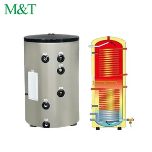 150 Liter double coils tanques en acero inoxidable dhw tank heat pump cylinder water heaters water tank heat exchange