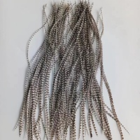 Vente en gros 10-12 "/25-30cm Plumes de selle naturelles Grizzly Coq Hackle pour extensions de cheveux attachant des mouches