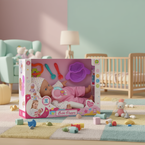 Poupée bébé Beb Pappa avec 12 sons, tenue rose, ensemble d'alimentation pour jeu d'imitation - Product Image 3