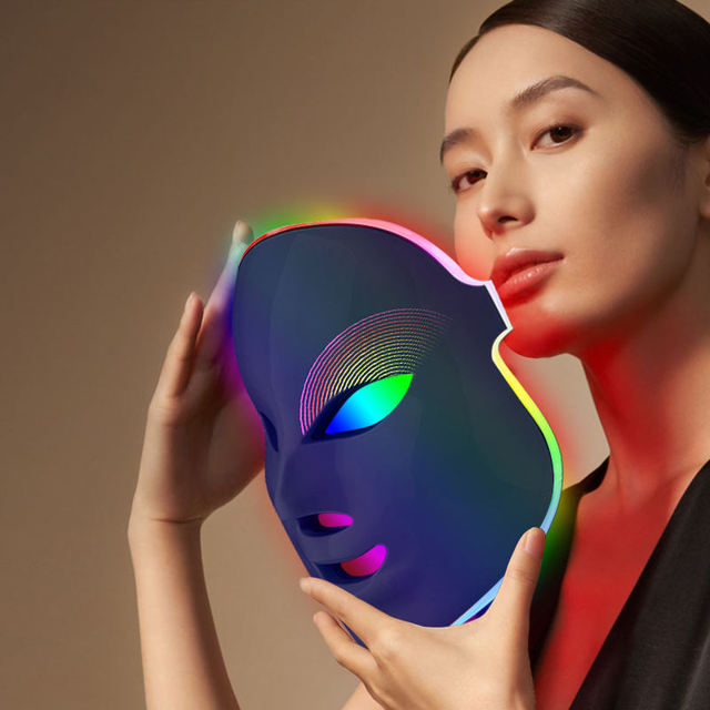 7 Colors LED Photon Light Therapy Facial Mask PDT Face Mask Beauty Device for Acne Treatment Skin Rejuvenation Wrinkle Remover