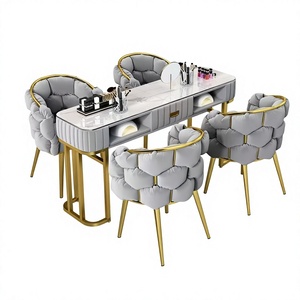Luxury <b>Nail</b> <b>Table</b> with Storage Drawer Modern Salon Station Manicure Mesa for Beauty Salon - Product Image 1