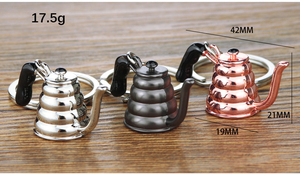 Llavero de metal 3D con diseño de café, accesorios de estilo herramienta de café (tamper, portafiltro, jarra de leche, hervidor) y herramientas de té - Product Image 5