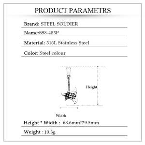 Colliers pendentifs de mode en gros, style nordique viking, <span class=keywords><strong>moto</strong></span>, bijoux pour hommes, punk, hache, crâne, plaqué or, acier inoxydable - Product Image 6