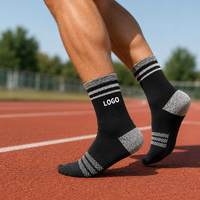 Chaussettes de sport respirantes pour hommes, brodées avec logo athlétique de tennis, en coton et élasthanne, à compression, pour la course et le soutien de la cheville, personnalisables pour le sport urbain