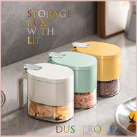 Bocaux de rangement en plastique moulés par injection pour condiments et assaisonnements, avec couvercle, vente en gros