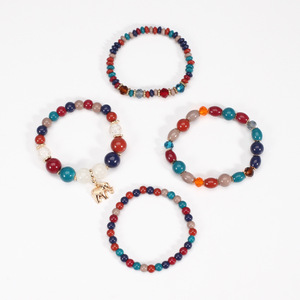 <b>Beaded</b> <b>Bracelets</b> With Elephant Charm Bohemian Style Women's Fashion Jewelry Multi Layer Stretch <b>Bracelet</b> Set - Product Image 3